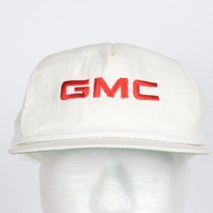 Vintage 80s 90s GMC Trucks Hat White Red Floppy Adjustable